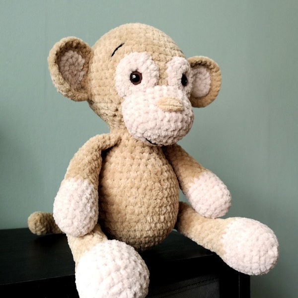 Crochet Monkey amigurumi plush toy pattern Caesar the Monkey PDF (English)