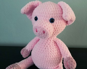 Crochet pig amigurumi baby shower plush toy pattern - Penelope the Pig PDF (English)