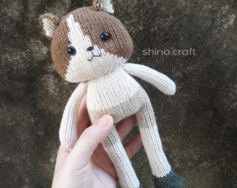 Pdf knitting pattern : Nara and Bora, Kittens body, instant download.