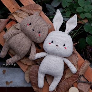 Pdf knitting pattern : Nari the bear, Ruko the rabbit.