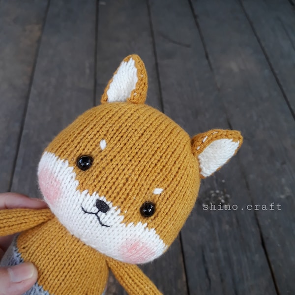 Pdf knitting pattern : Haru shiba inu, Haru body, instant download.