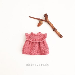 Pdf knitting pattern : Rabi dress, doll dress, instant download.