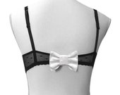 Bow for bra embroidered WHITE in cotton