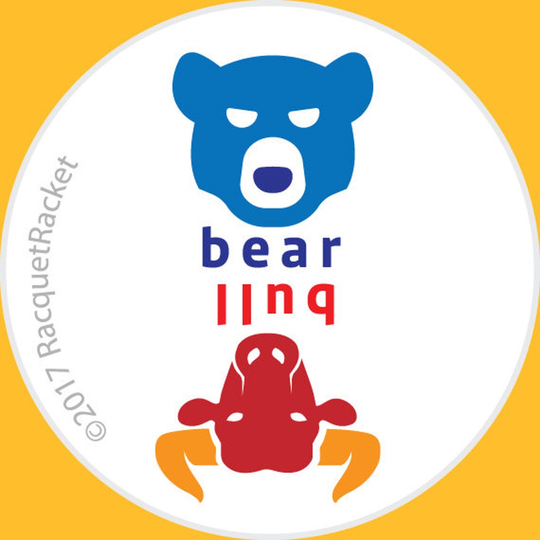 Fun Sticker Racquet Tennis Gift: Tennis Racquet Spinning Stickers—set of 4 Bull or Bear - Etsy