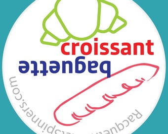 Ooh La La, Tennis Racquet Spinners: Set of 4 Croissant or Baguette