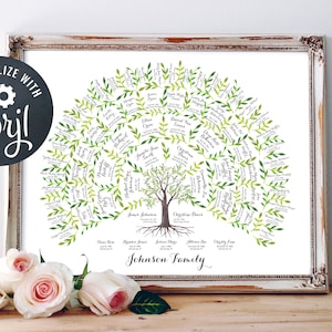 Family Tree Template, Editable Instant Download, 5 Generations, Genealogy Ancestry Research, Last Minute Gift, Corjl, INSTANT ACCESS