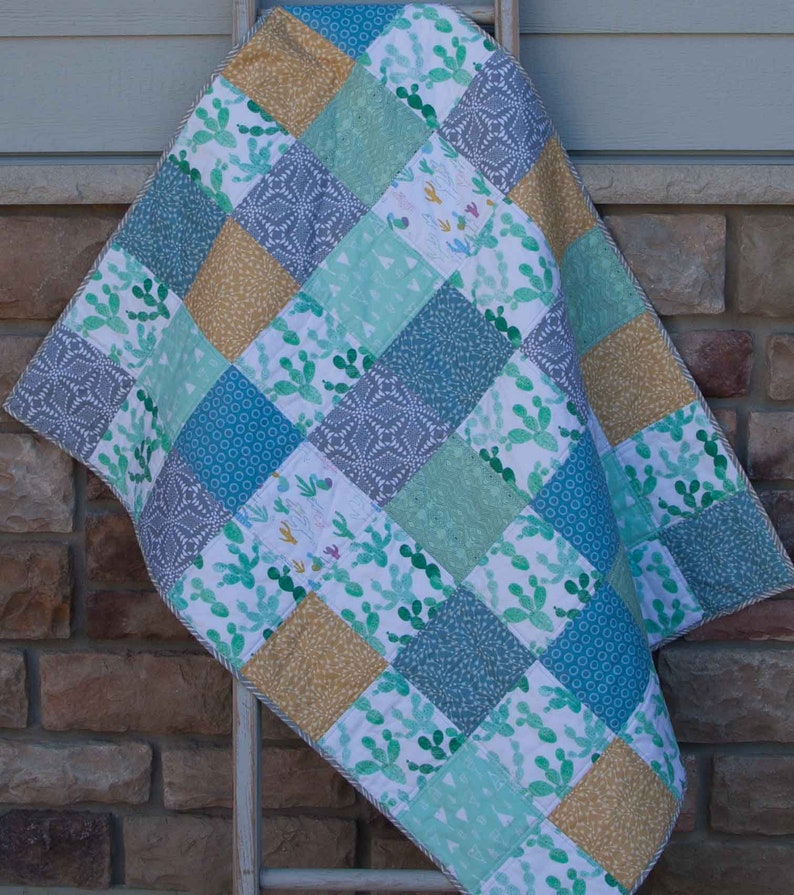 Southwest Quilt Cacti Quilt Boho Baby Quilt/blanket Gender Etsy