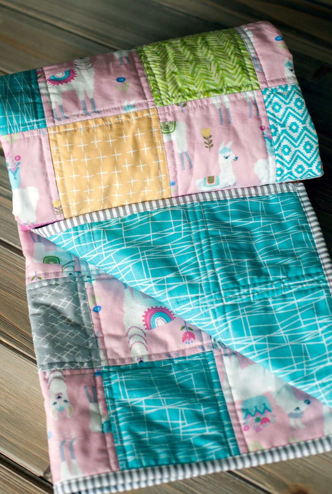 Southwest Quilt Llama quilt Baby Quilt Baby Blanket Baby Etsy