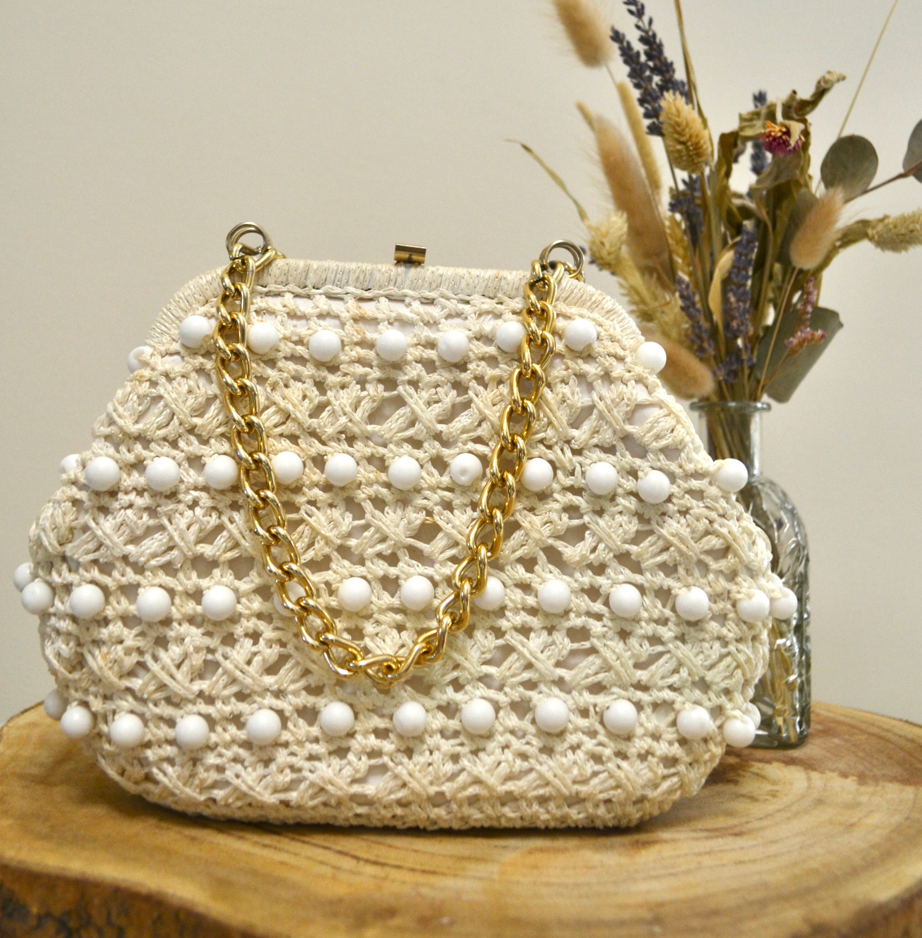 Large cream hotsell clutch bag