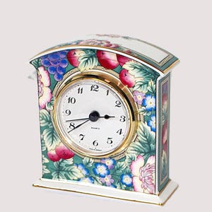Orchard Hill - Royal Doulton - English Fine Bone China - Mantel Table Quartz Carriage Clock - Vintage Collectors Gift