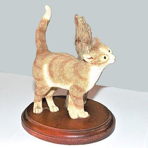 Figura de gato pelirrojo de Sherratt & Simpson - Decoración vintage ornamentada - Arte para repisa de chimenea - Regalo