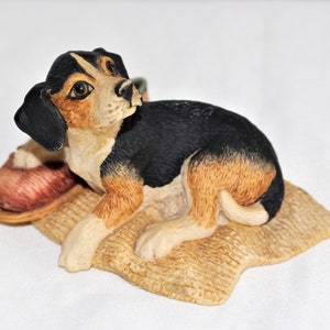 Vintage Border Fine Arts Sam valphundfigur: Handgjord keramikmanteldekor