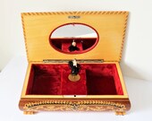 Stunning Sorrento Dancing Ballerina Italian Large Musical Jewelery Trinket Storage Tray Box - Marquetry Detail Inlaid- Key Lock - Gift