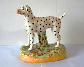 Antique Staffordshire Greyhound Dog Figurine: 18th Century Hand-Painted Ornament