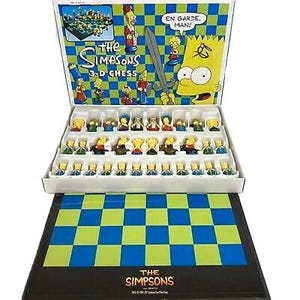 The Simpsons 3D Chess Set - True Character Colour Sculpted Pieces - Collector's Edition - Gift