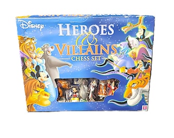 Disney Heroes and Villains Chess Set - Family Board Game - Complete Figurines -  Collectors Gift