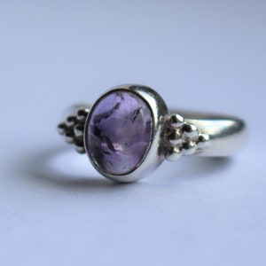 Vintage Amethyst 925 Sterling Silber Engel Geflügelter Ring - Kostüm Statement Kollektion