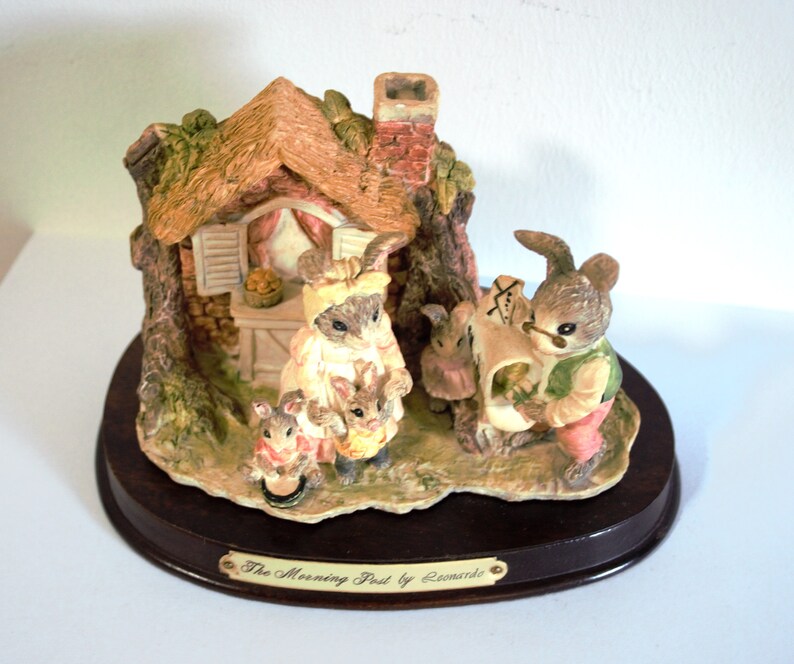 Quaint Rabbit The Morning Post - Little Nook Village - Fine Art Figurines - Leonardo ...