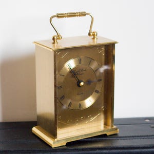 Superb Limited Edition Golden Brass Mantel Table Carriage Quartz Clock - E A Combs London - Vintage Time Piece - Limited Edition - Gift