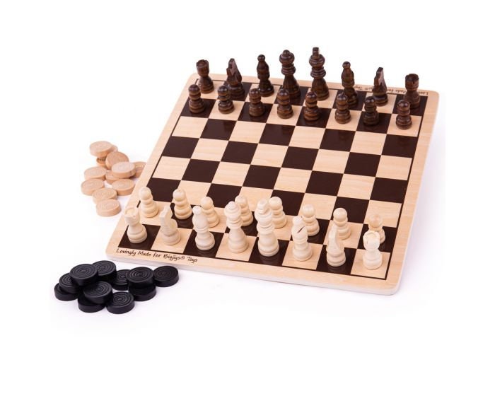 John Lewis Wooden Chess & Draughts Travel Game