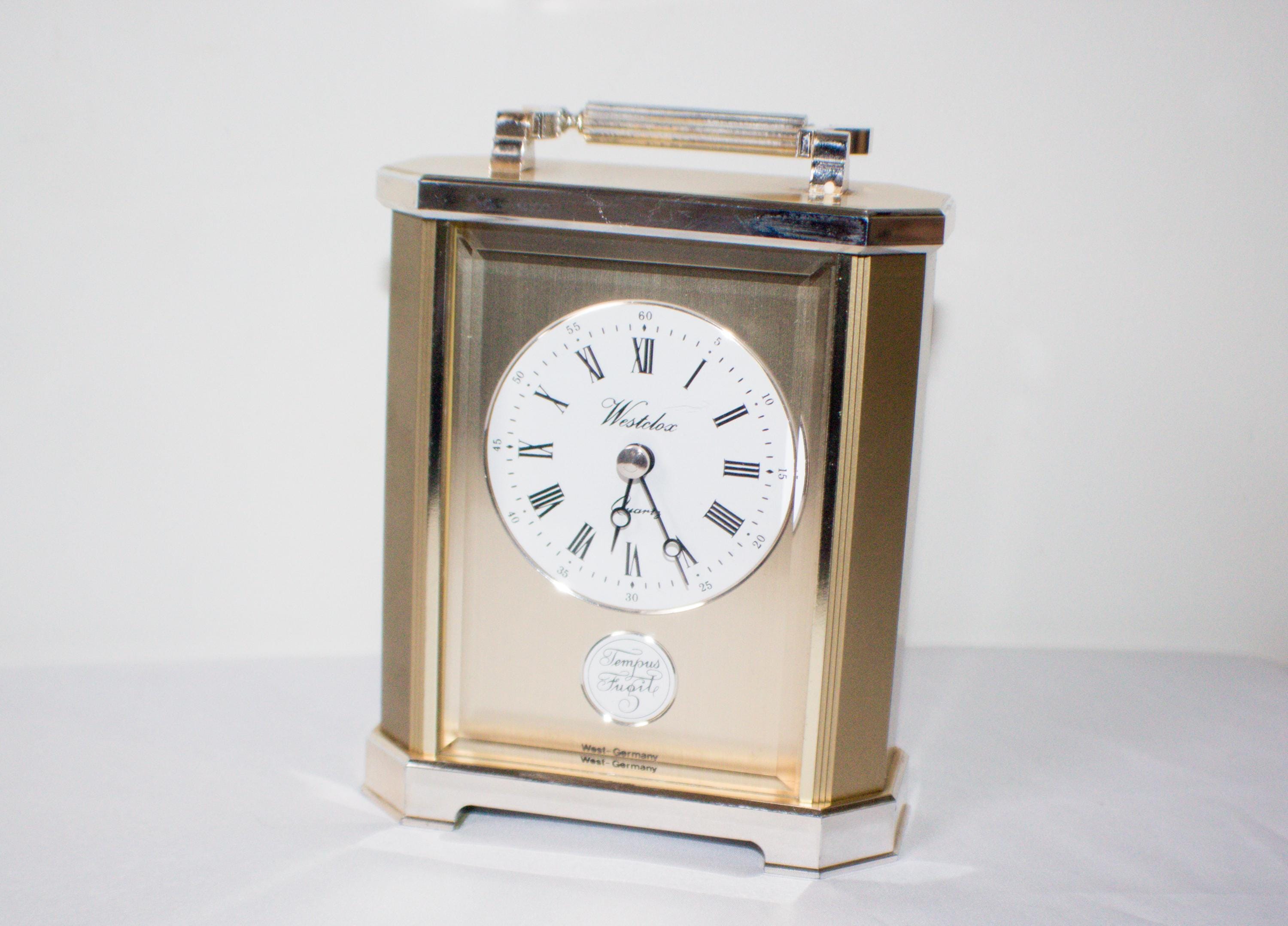 Westclox Tempus Fugit Mantel Clock: Golden Brass, West Germany - Etsy
