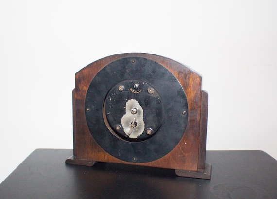 Vintage Smiths 8-day Mantel Clock: Dark Wood, Swiss Mechanism - Main Image