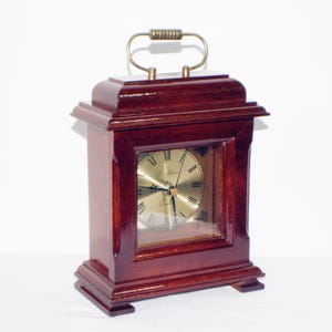 Vintage La Maison Mahogany Carriage Clock: Golden Face Mantel Clock
