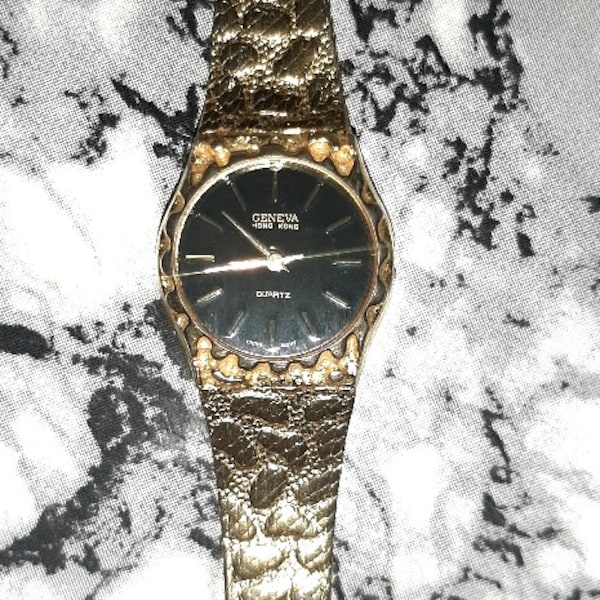 Genf Vintage Gold Damen – Trachtenuhr – Armbanduhr – Zeit – Gold Modeschmuck – Seltenes Sammler Geschenk