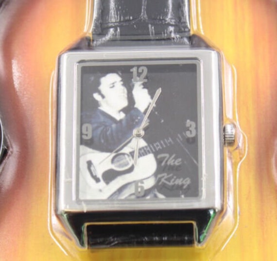 Rare Elvis Designer Wrist Watch Guitar Box Digita… Gem