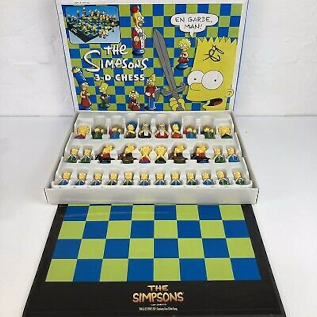 The Simpsons 3D Chess Set Vintage 1997 - Full Color The Simpsons 3D Chess Set Vintage 1997 - Full Color