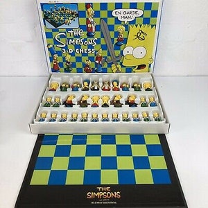 シンプソンズ 3D チェス セット ヴィンテージ 1997 - フルカラー キャラクター - レア コレクターズ エディション - 家族で楽しめる - 特別なギフト
