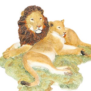 Seltene Sherratt und Simpson - Löwe und Löwin - Kunstporzellan Keramik Große Figur - Mantel Regal Kunst - Geschenk verpackt