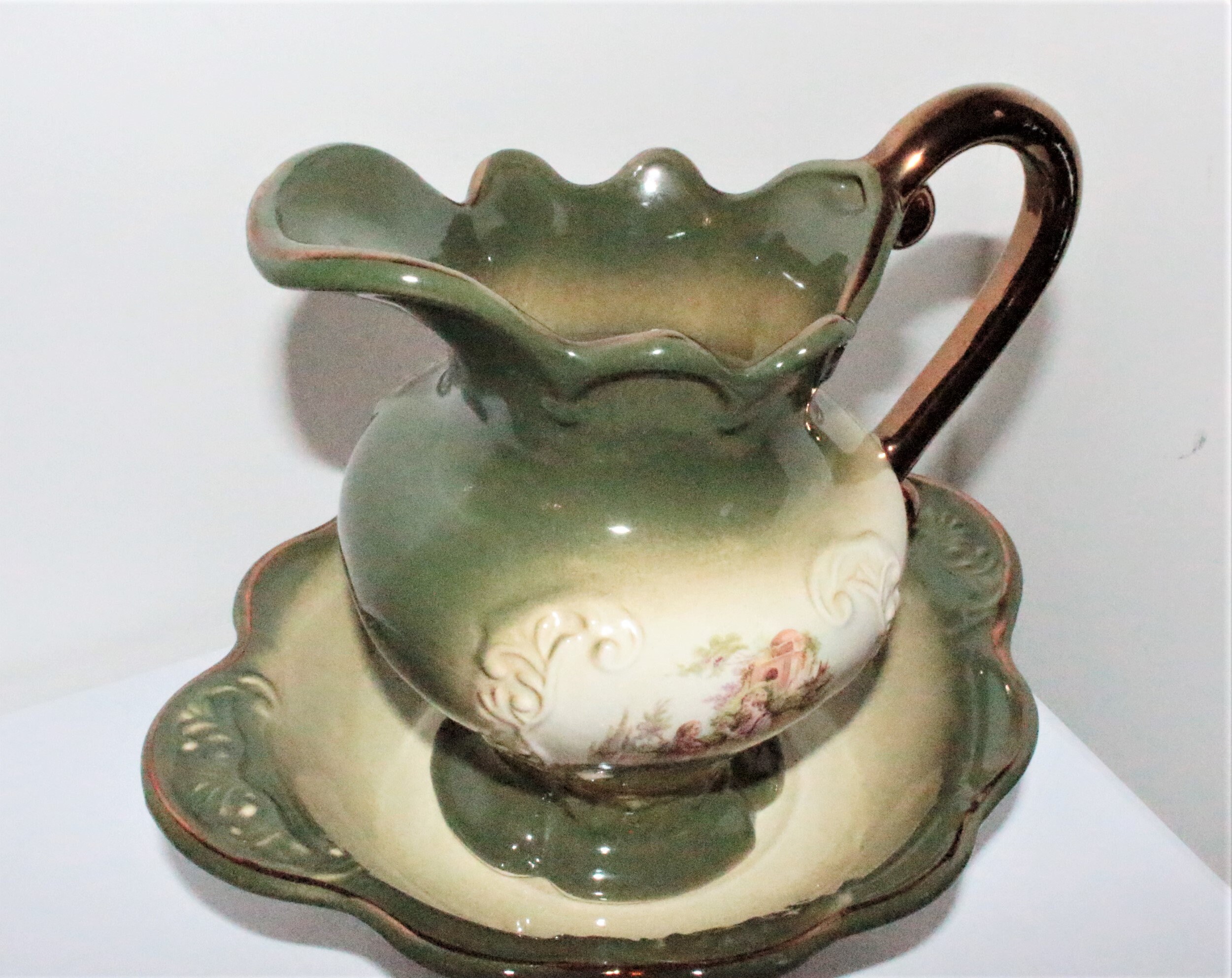 Large Vintage Staffordshire Wash Bowl and Jug Ian Burdon Etsy