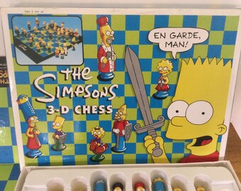 The Simpsons 3D Chess Set - True Character Colour Sculpted Pieces