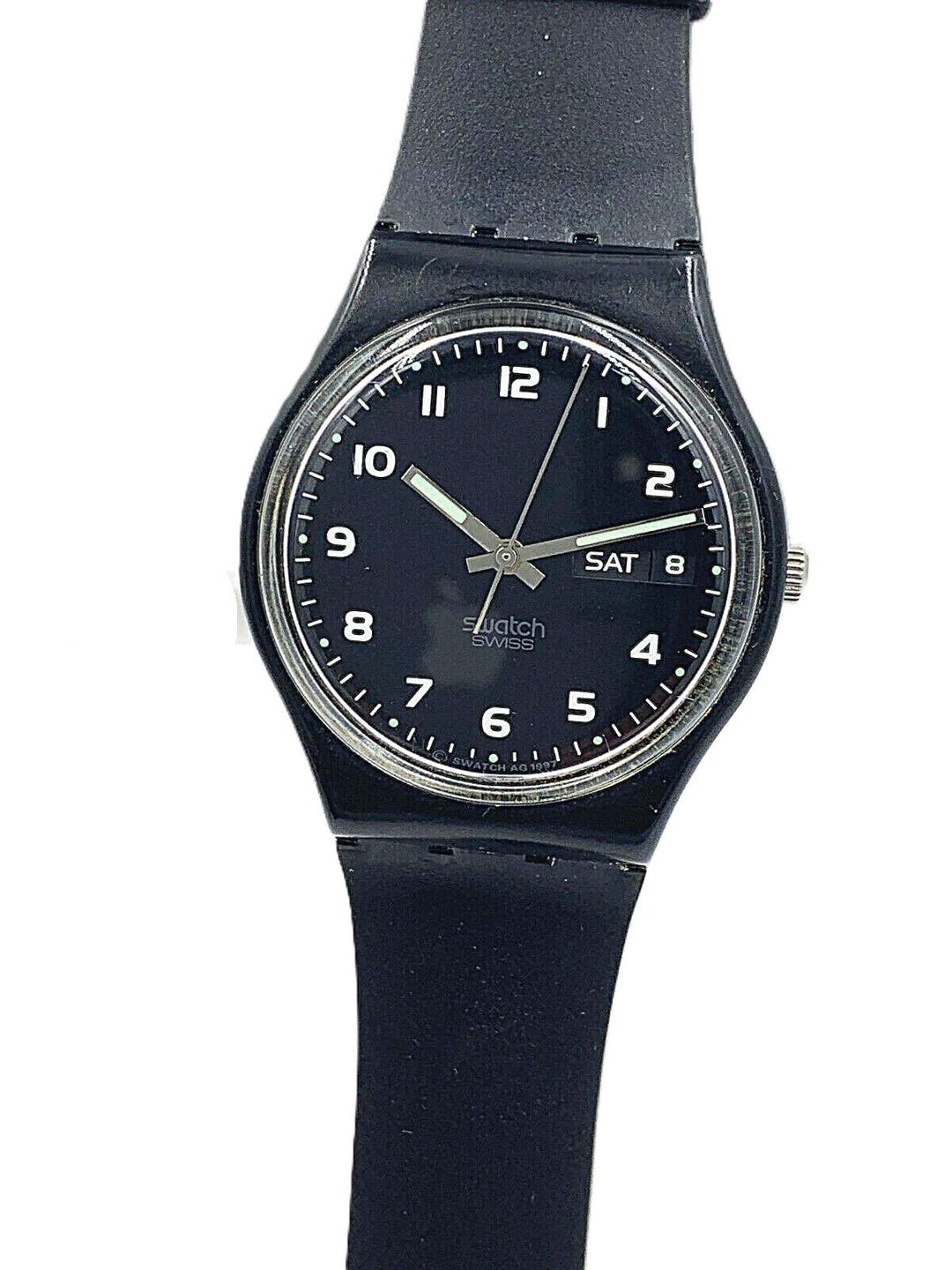 Retro Swatch Espresso GB Watch: Black & Gold Swiss Sports  display picture 1