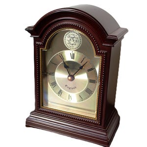 Seth Thomas England Mantel Table Carriage Quartz Clock -  Tempus Fugit Bracket Clock - Fine Art - Beautiful Design - Gift