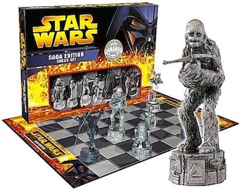 Star Wars Saga Edition Chess Set - Rare Vintage Board Game - Complete Figurines, Lucas Films 2005 - Gift