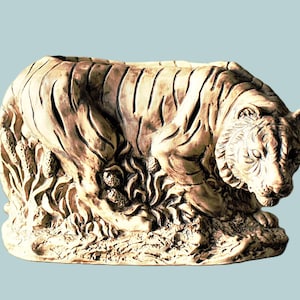 Tiger Figurine - Essential Oil Diffuser Incense Burner - Soap Stone - Mantel Table Deco - Gift
