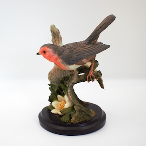 Country Bird Collection - Oiseaux Robin-figur - Andy Pearce - Träsockel - Handmålad - Vacker detalj - Gåva