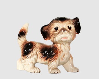 Sweet Melba Ware Yorkshire Terrier Figurine: Staffordshire Pottery, England