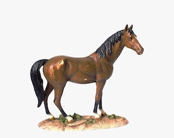 Charming Horse Figurine - Fine Art Mantle Table Equestrian Ornate Realistic Detailed Figurine - The Leonardo Collection - Gift