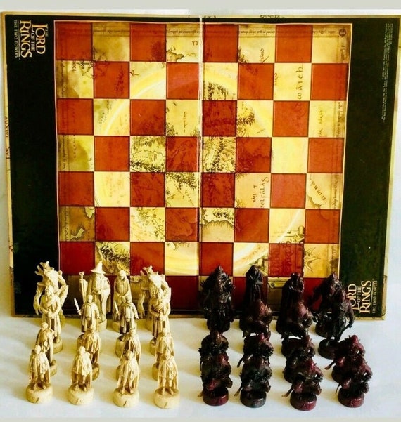 Rare Lord of the Rings Chess Set: the Two Towers, Artisan Antique