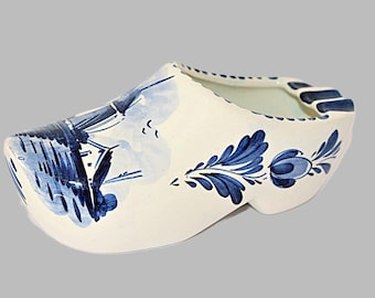 Delft Holland Clog Schuh: Blau & Weiß Keramik Windmühle Display - Mantel Tisch Sammler Geschenk