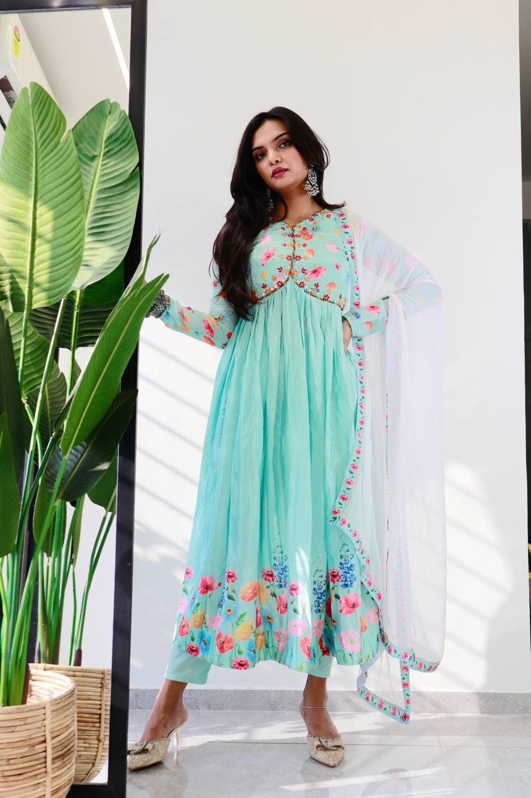 Dhaga Women Pret Embroidered 2 Piece poly cambric Sky Is Blue SS25DSE156 - Summer Collection