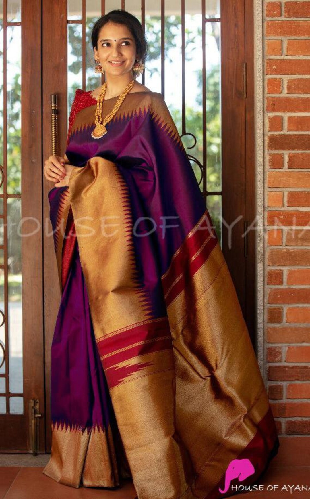 Buy Purple Colour Beautiful Saree With Exclusive Contrast Online in India -  Etsy