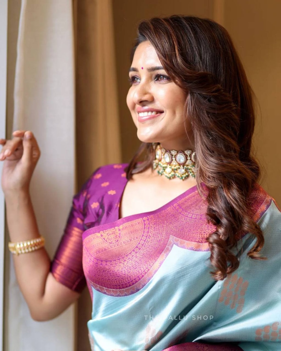 light-sky-blue-color-kanchipuram-silk-saree-bollywood-style-saree-party