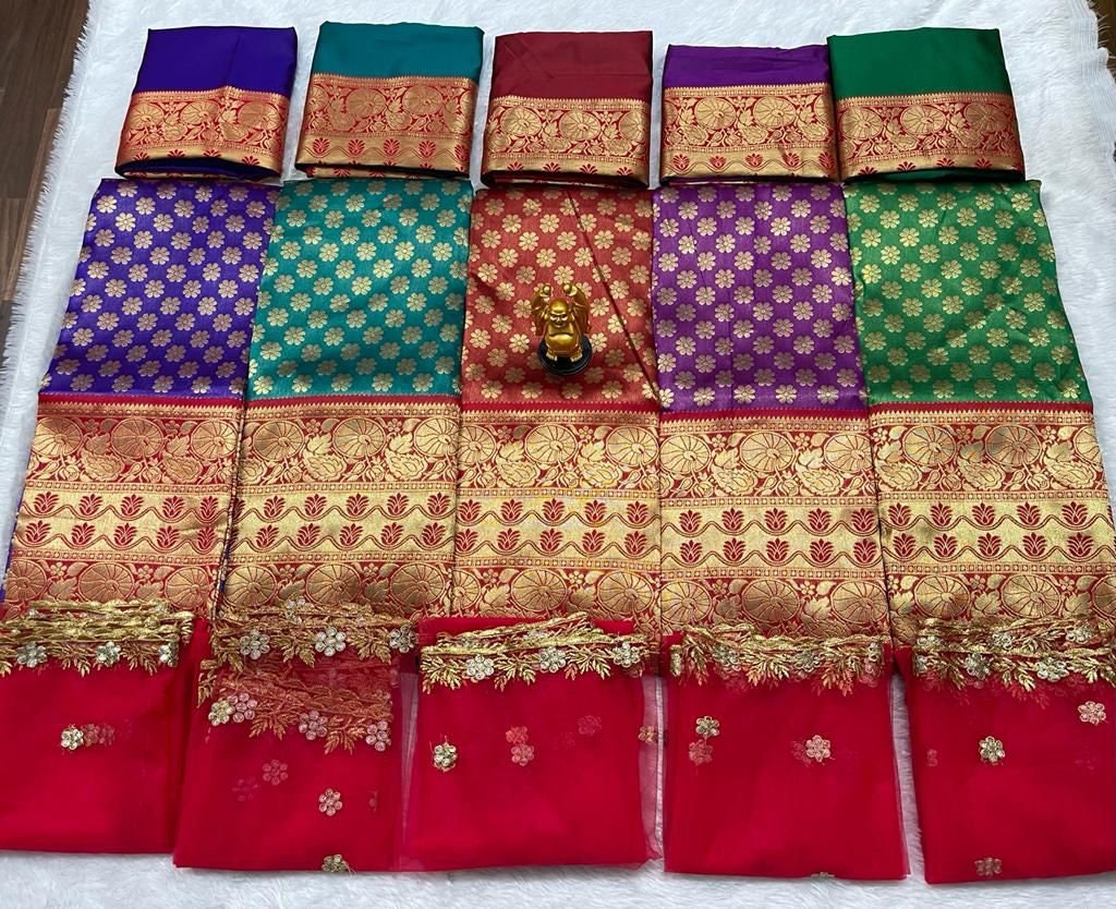 Designer Kanjivaram Silk Half Saree for Blue Color Lehenga - Etsy