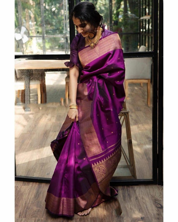 Purple Color Bridal Wear Beautiful 
