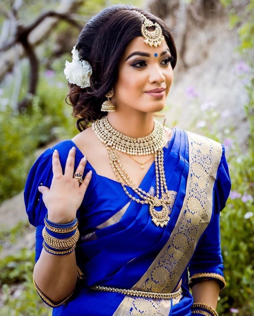 Royal Blue Saree -  Israel