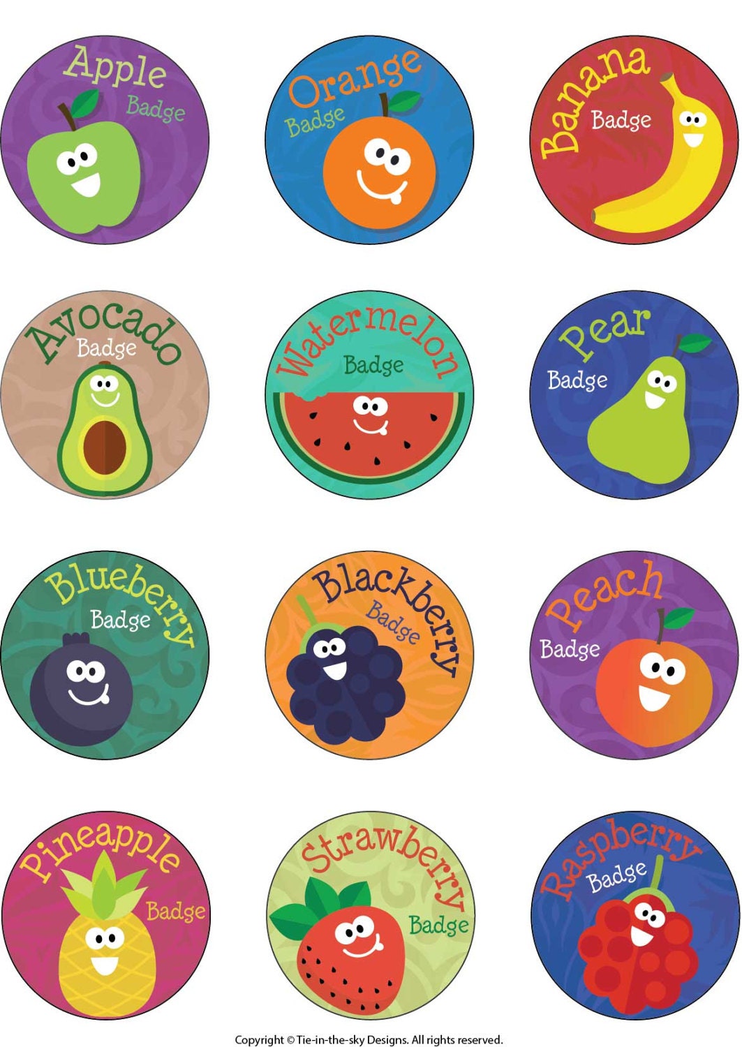 Fruit Badges Reward Your Kids for Eating Their Fruit Etsy